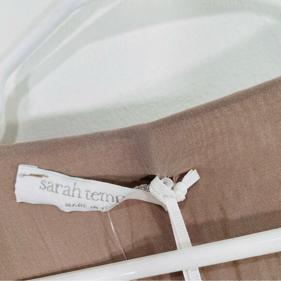 NWT Sarah Tempest Tan Sequin & Ruffle High Low Midi Dress Medium Lagenlook - Picture 6 of 14